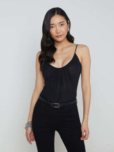 Gelina Ruched Bodysuit in Black | L'AGENCE US