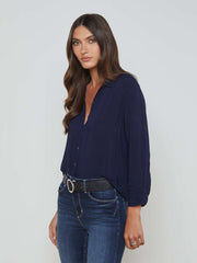 Marlene Blouse in Navy | L'AGENCE near me