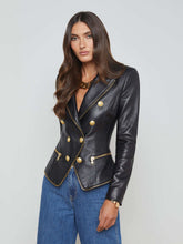 Ottilie Leather Blazer in Black | L'AGENCE Women