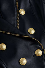 Ottilie Leather Blazer in Black | L'AGENCE Women
