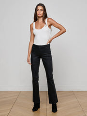 Sneeki Coated Straight-Leg Jean in Noir Coated | L'AGENCE Women