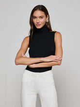 Ceci Sleeveless Turtleneck in Black/Gold | L'AGENCE Women