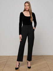 Jelena Velvet Top in Black | L'AGENCE US