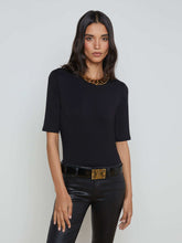 Saundra Jersey Tee in Black | L'AGENCE near me