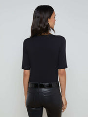 Saundra Jersey Tee in Black | L'AGENCE near me