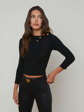 Kamdyn Cropped Turtleneck in Black/Gold | L'AGENCE near me