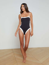 Tory Bandeau One-Piece Swimsuit in Black/White | L'AGENCE discount