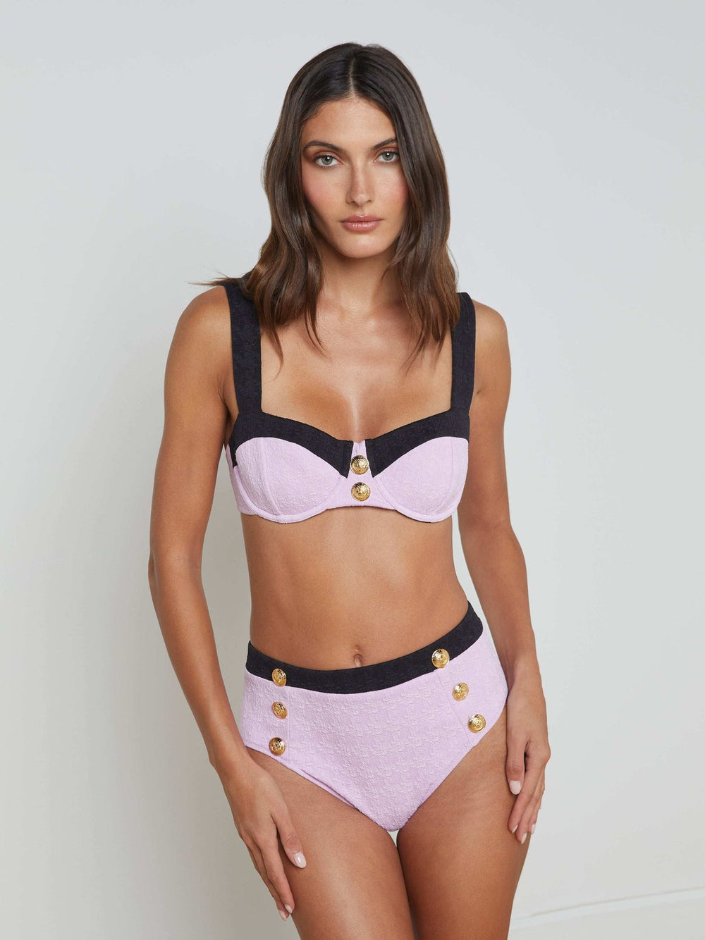 Alexandria Bikini Top in Light Violet/Black | L'AGENCE near me