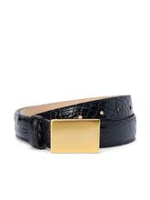 Amerie Belt in Black Croc Embossed | L'AGENCE Women