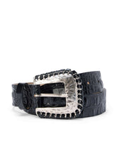 Brisa Belt in Black Croc Embossed | L'AGENCE discount