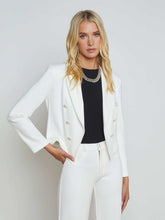 Wayne Open-Front Blazer in Ivory | L'AGENCE online
