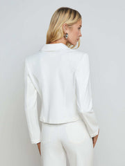 Wayne Open-Front Blazer in Ivory | L'AGENCE online