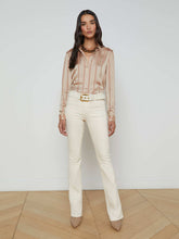 Selma Coated Bootcut Jean in French Vanilla Coated | L'AGENCE sale