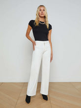 Clayton Wide-Leg Pant in Ivory | L'AGENCE sale