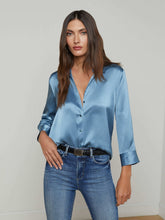 Dani Silk Blouse in Blue Mist | L'AGENCE discount