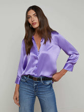 Dani Silk Blouse in Electric Purple | L'AGENCE online