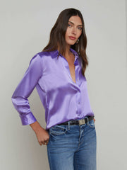 Dani Silk Blouse in Electric Purple | L'AGENCE online