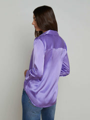 Dani Silk Blouse in Electric Purple | L'AGENCE online