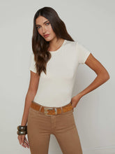 Ressi Fitted Tee in Vintage White | L'AGENCE sale