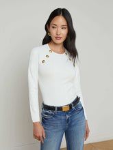 Gretchen Pullover in White/Gold | L'AGENCE US
