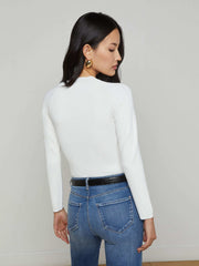 Gretchen Pullover in White/Gold | L'AGENCE US