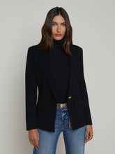 Chamberlain Knit Blazer in Black/Gold | L'AGENCE online