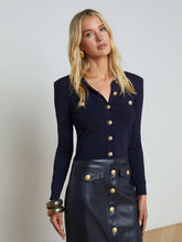 Toulouse Cardigan in Midnight/Gold | L'AGENCE sale