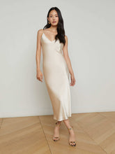 Seridie Silk Slip Dress in Champagne | L'AGENCE sale