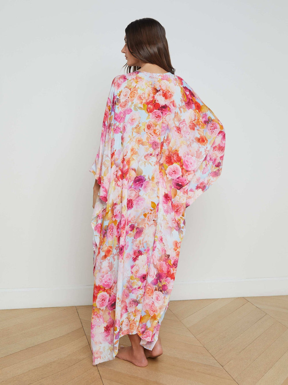 Kara Kimono Cover-Up in Multi Soft Cloud Floral | L'AGENCE sale