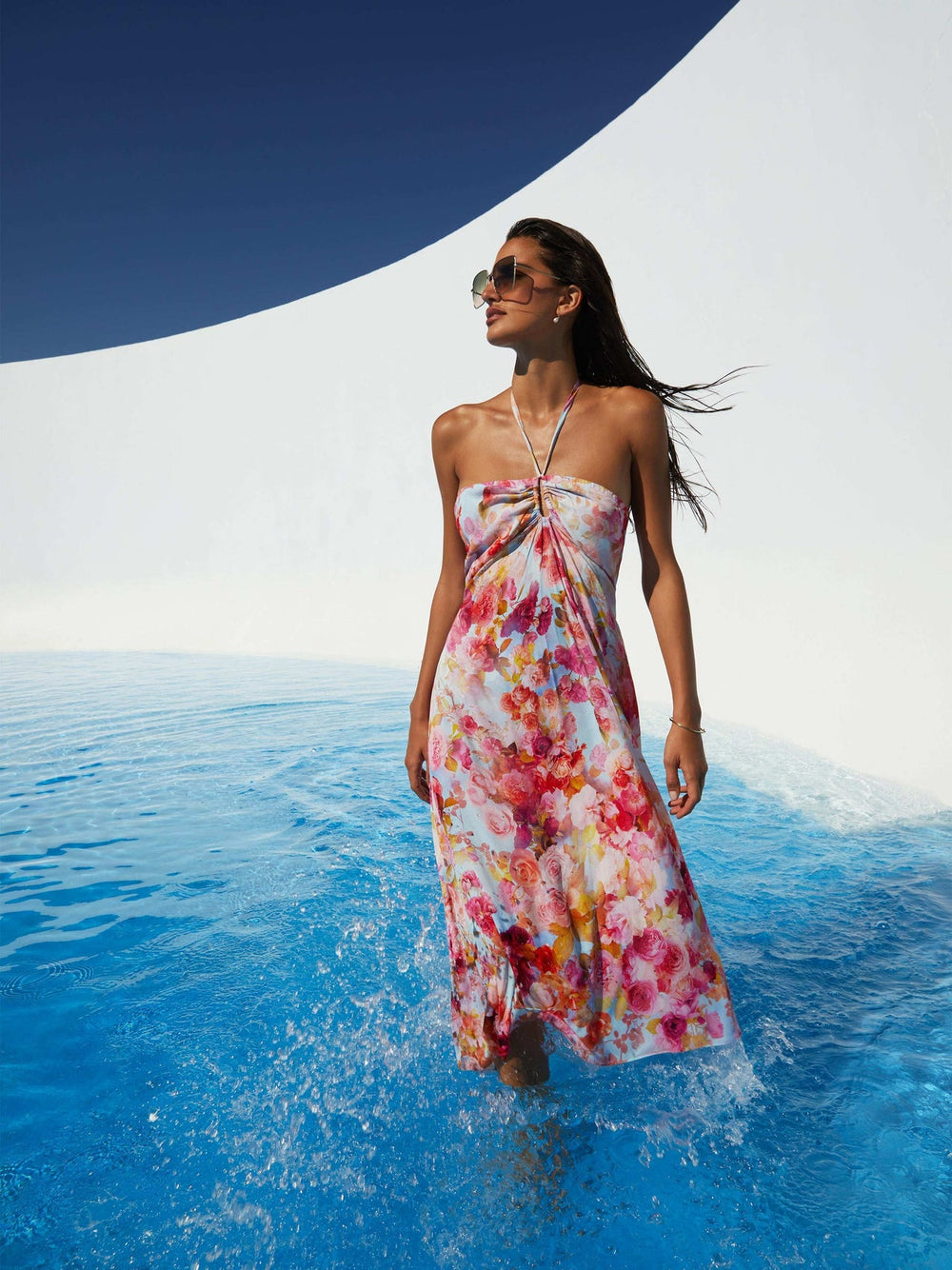 Cheri Cover-Up Dress in Multi Soft Cloud Floral | L'AGENCE for sale