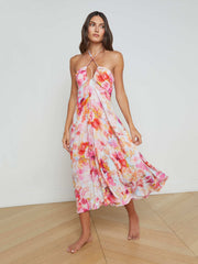 Cheri Cover-Up Dress in Multi Soft Cloud Floral | L'AGENCE for sale