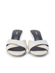 Aveline Kitten-Heel Sandal in Ivory Lizard Leather | L'AGENCE US