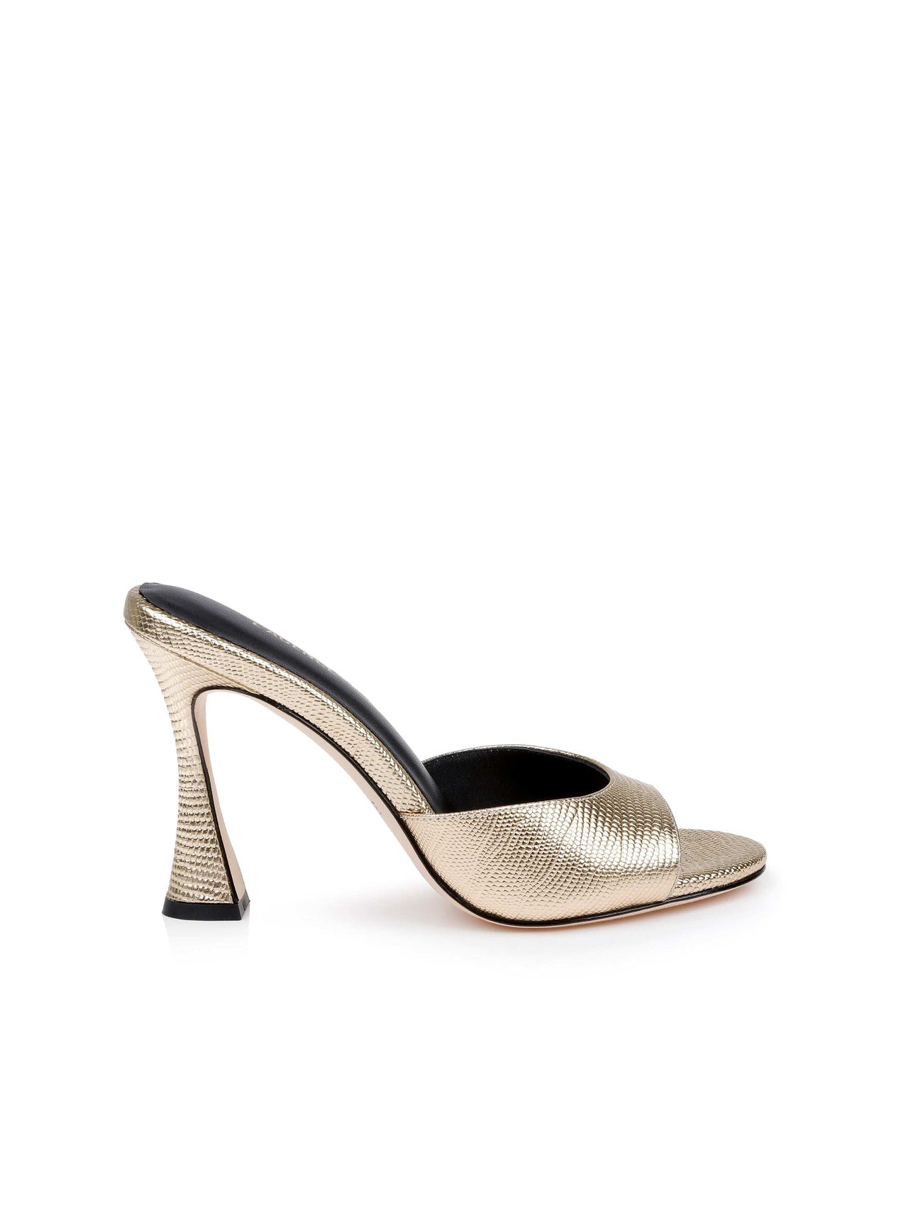 Avery Leather Peep-Toe Mule in Gold Lizard Leather | L'AGENCE near me