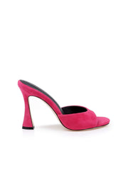 Avery Suede Peep-Toe Mule in Rubino Suede | L'AGENCE Women