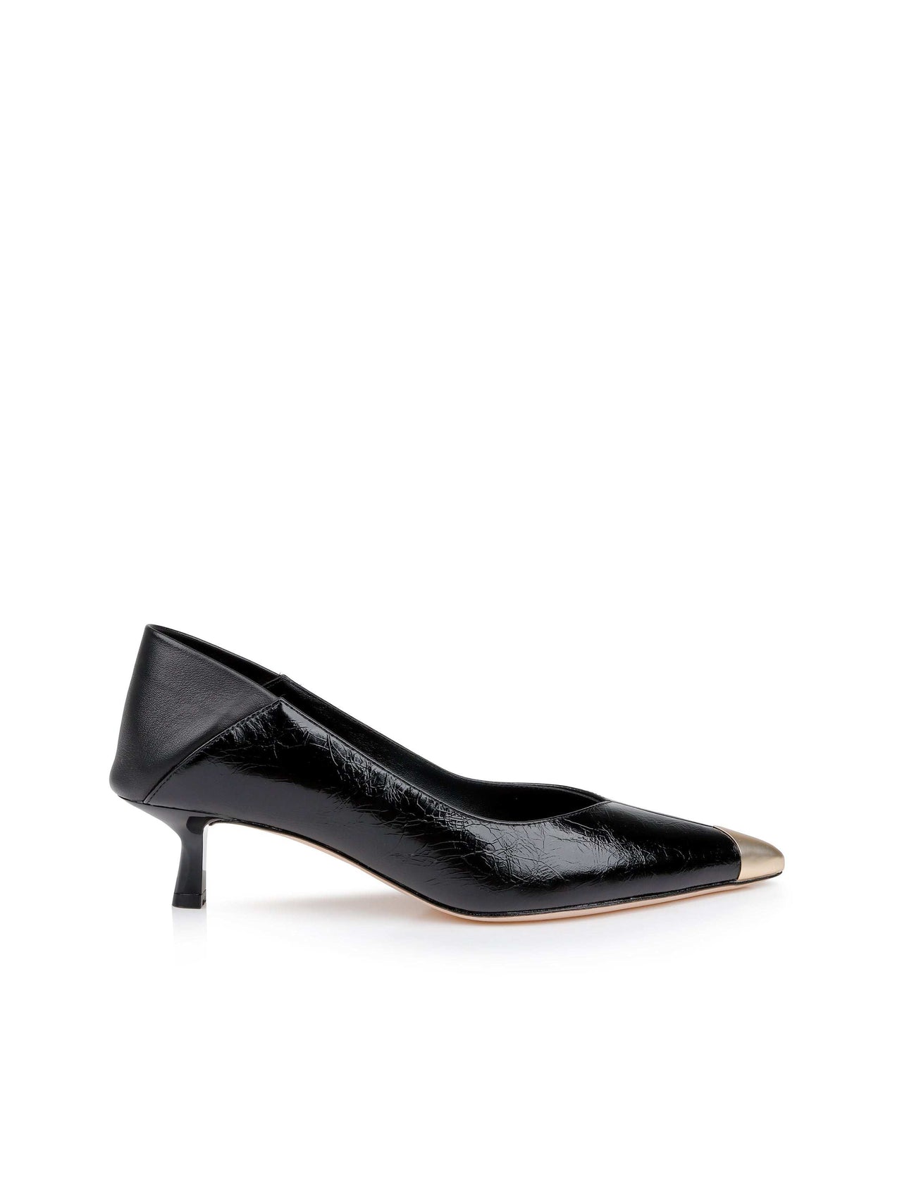 Garlan Kitten-Heel Pump in Black Patent | L'AGENCE online