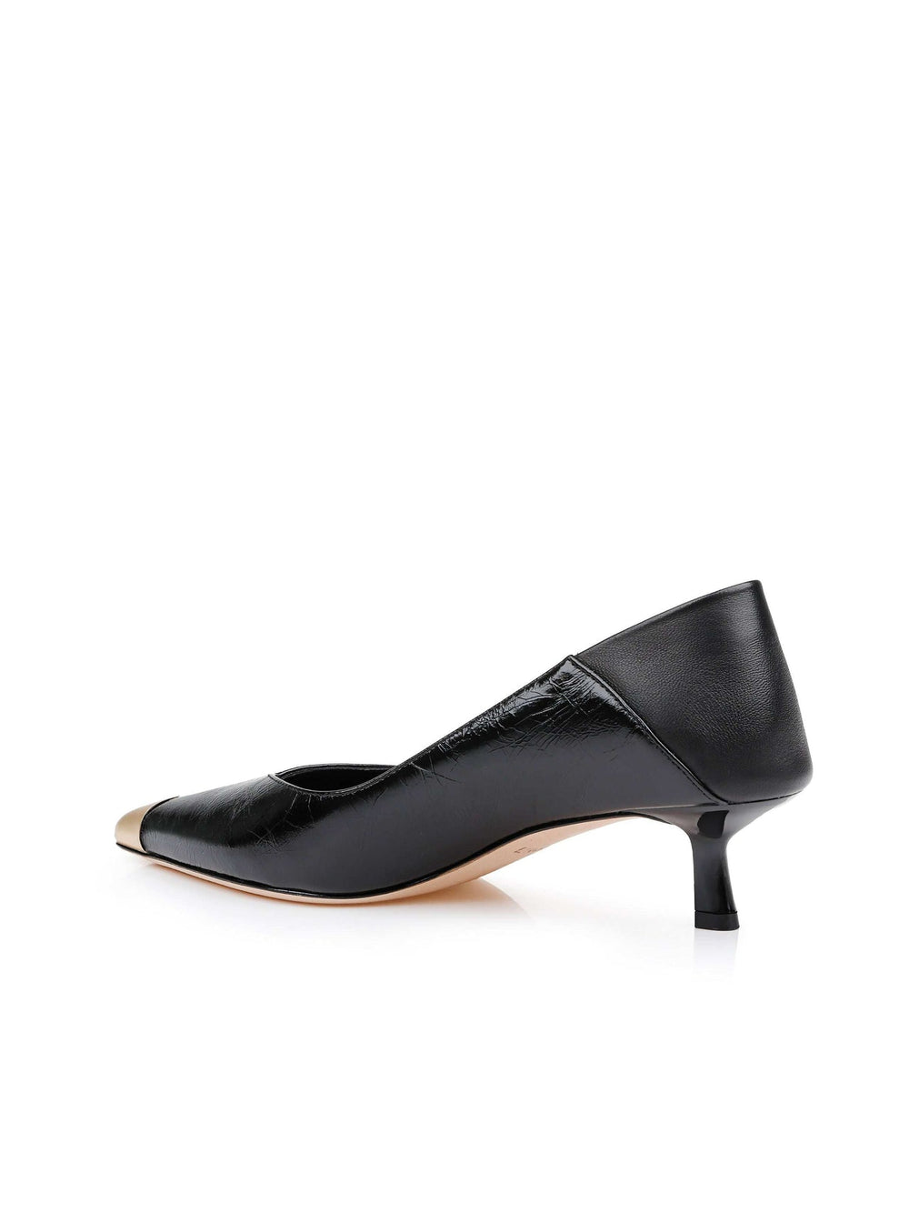 Garlan Kitten-Heel Pump in Black Patent | L'AGENCE online