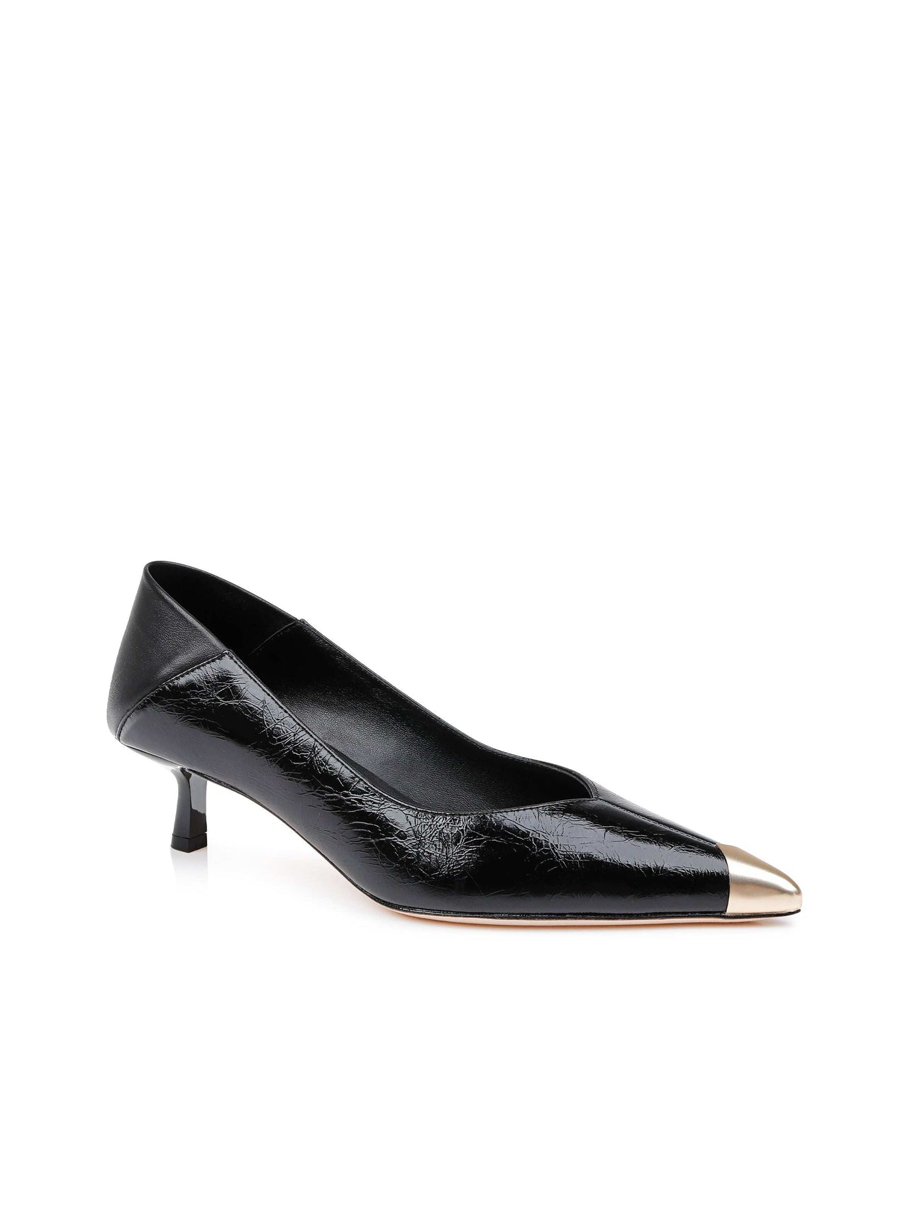 Garlan Kitten-Heel Pump in Black Patent | L'AGENCE online