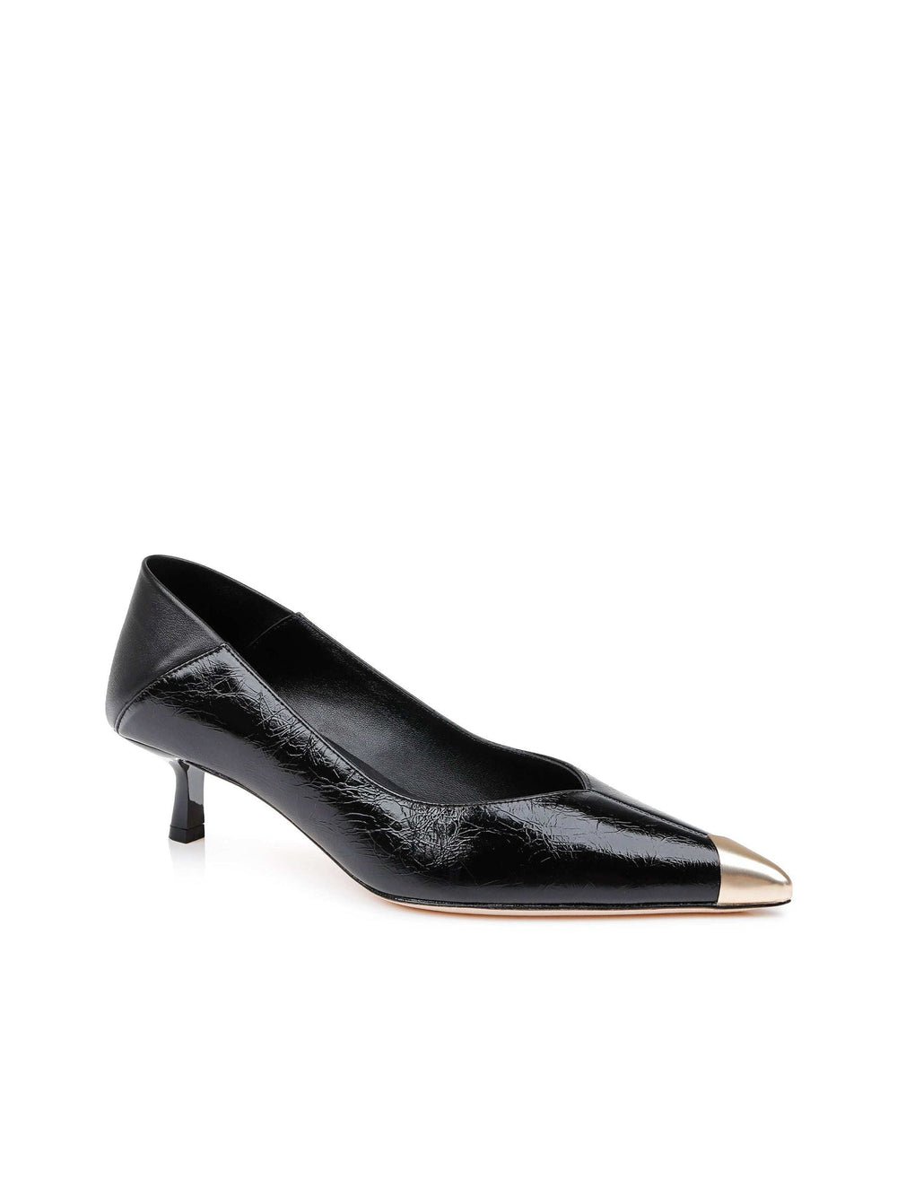 Garlan Kitten-Heel Pump in Black Patent | L'AGENCE online