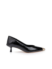 Garlan Kitten-Heel Pump in Black Patent | L'AGENCE online