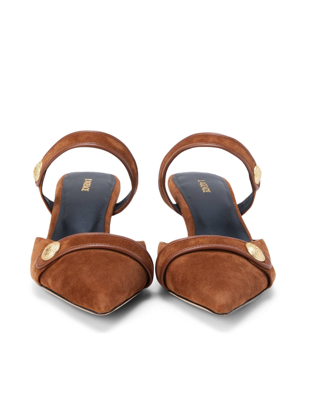 Gilliane Suede Mule in Buckskin Suede | L'AGENCE for sale