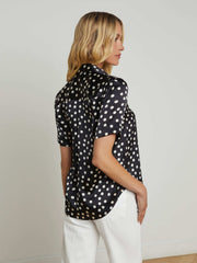 Ellah Silk Blouse in Black/Ecru Polka Dot | L'AGENCE for sale