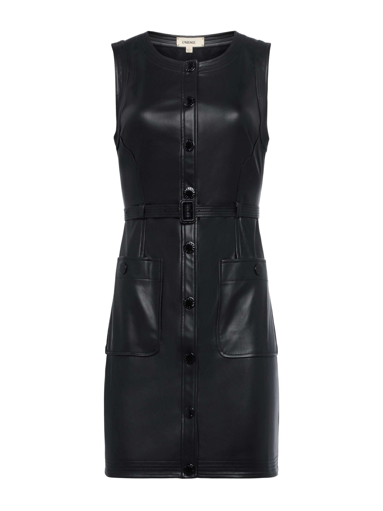 Ronin Vegan Leather Dress in Black | L'AGENCE near me