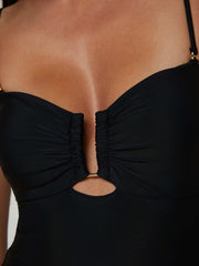 Emelia Bandeau One-Piece Swimsuit in Black | L'AGENCE for sale