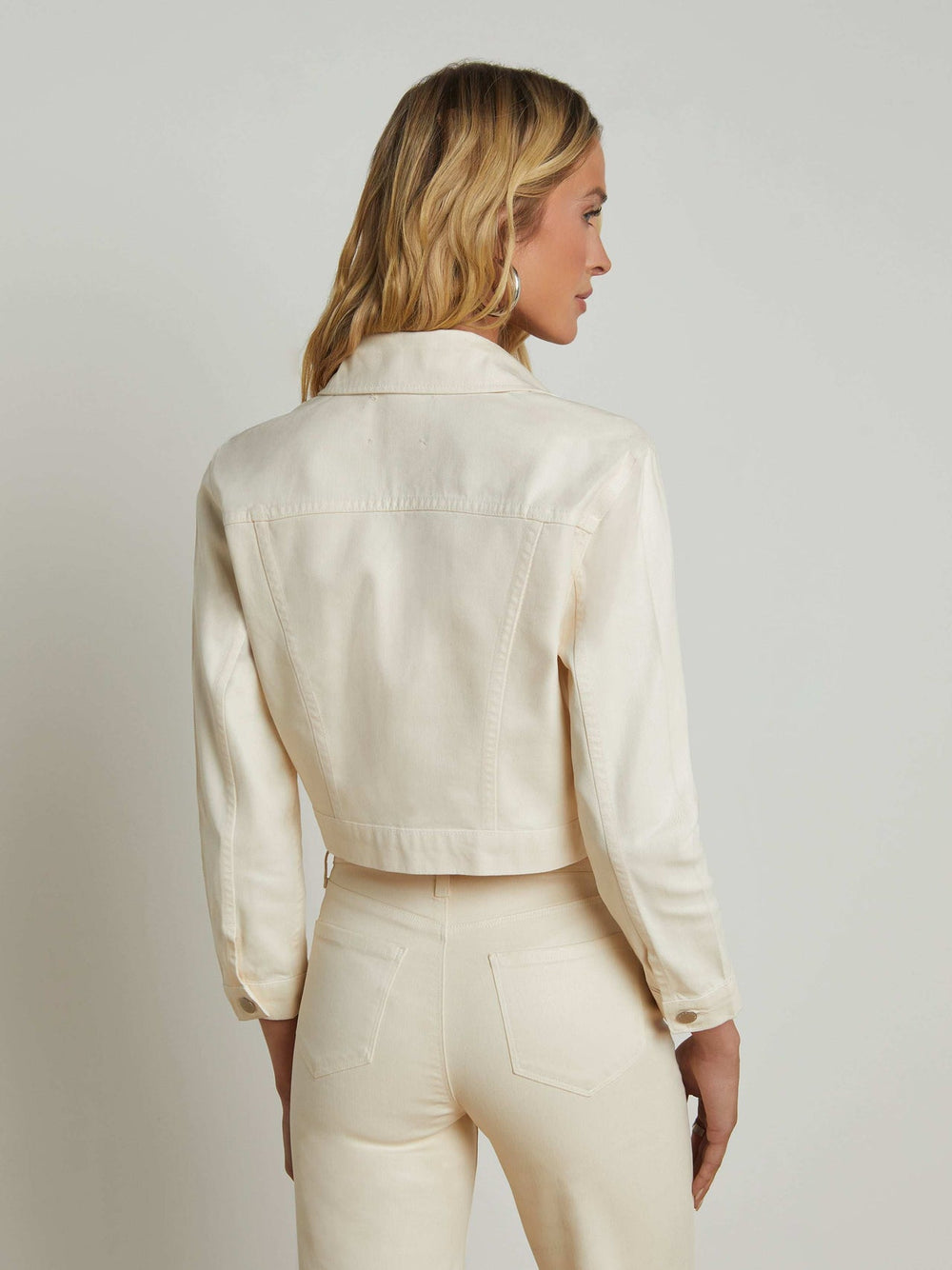 Koda Coated Jean Jacket in French Vanilla Coated | L'AGENCE Women