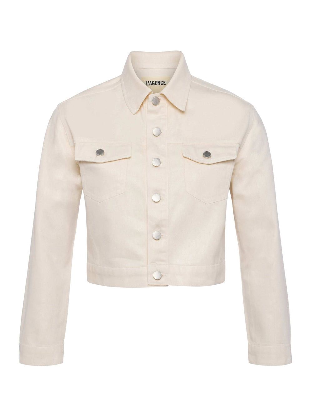 Koda Coated Jean Jacket in French Vanilla Coated | L'AGENCE Women