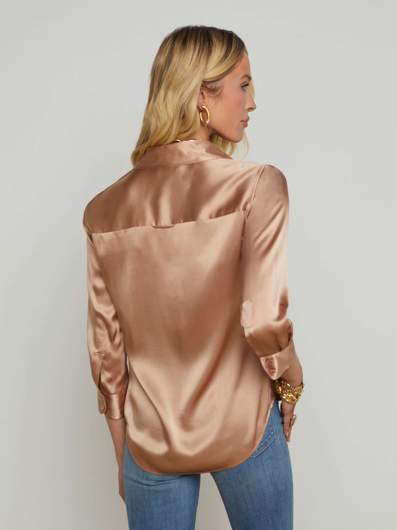 Dani Silk Blouse in Pecan | L'AGENCE near me