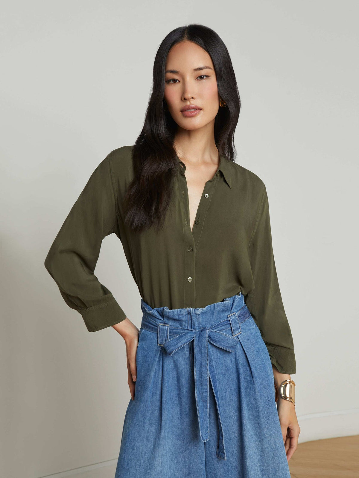 Marlene Blouse in Army | L'AGENCE US