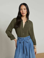 Marlene Blouse in Army | L'AGENCE US