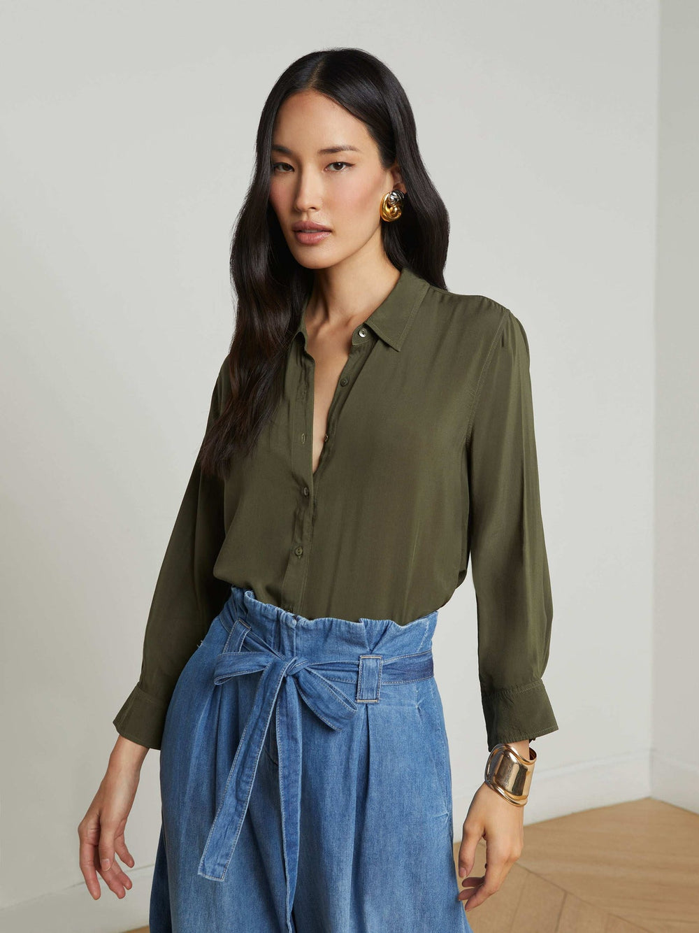 Marlene Blouse in Army | L'AGENCE US