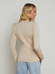 Chamberlain Knit Blazer in Champagne/Gold | L'AGENCE US